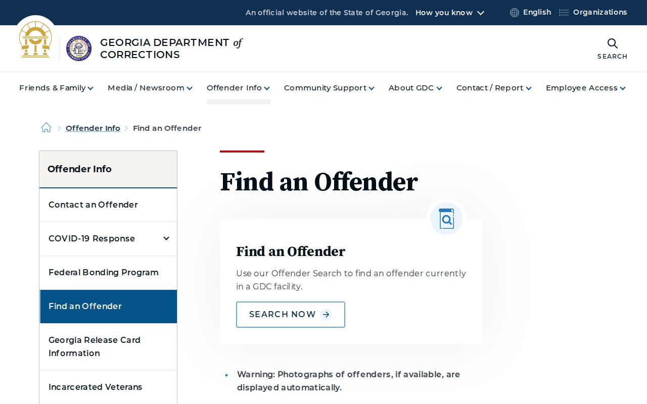 Baldwin County criminal custody Georgia state offender search