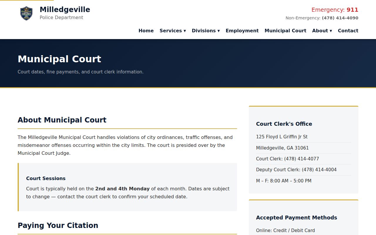 Milledgeville Baldwin County criminal court case information
