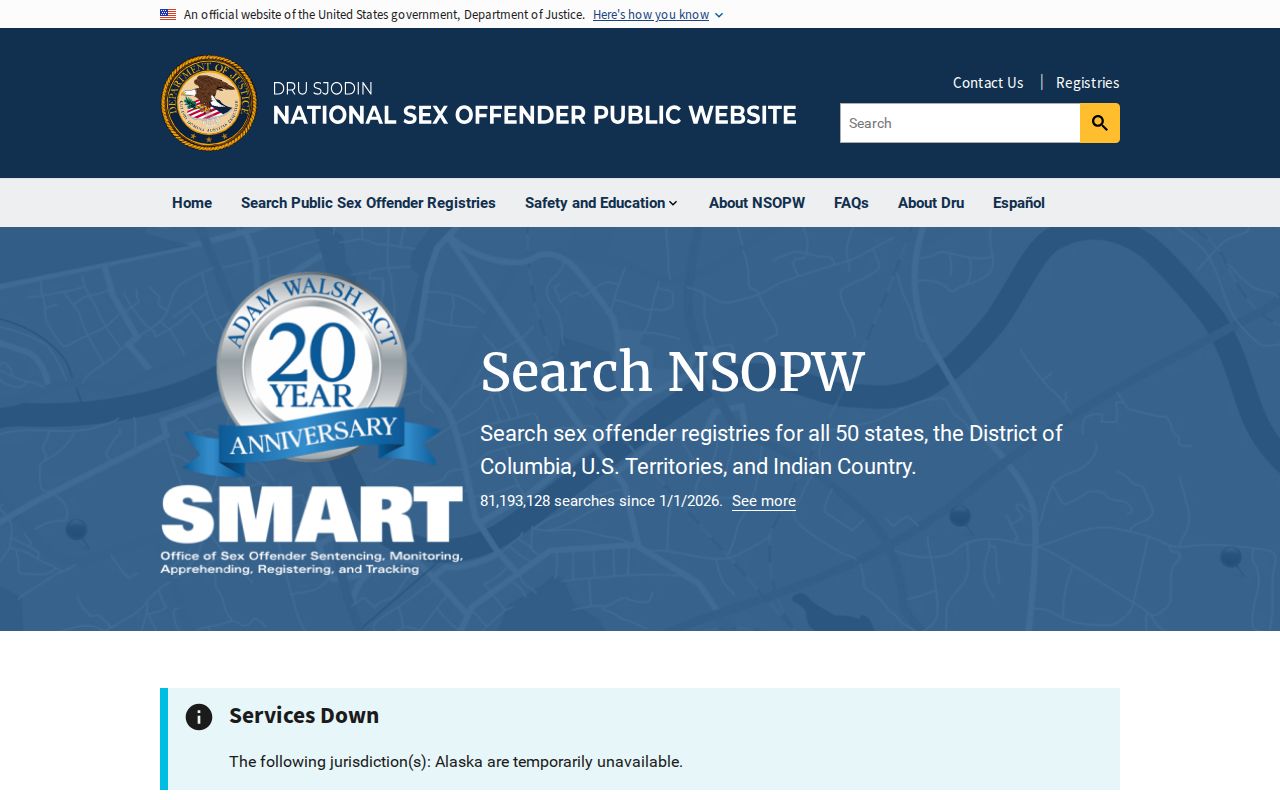 National registry search used with Baldwin County sex offender records